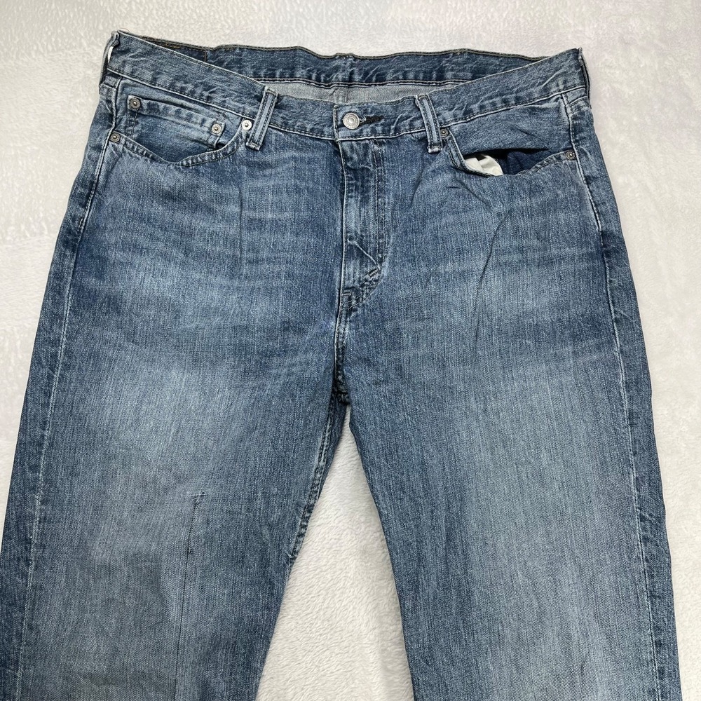 Levi's Straight Jeans Men's Blue Denim Mid Rise Pockets Classic Zip Fly - 38X30 - Picture 8 of 15